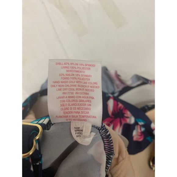 Maternity Floral Print D/DD Cup Vine Ruffle Strap Tankini Top Size L Large - Picture 7 of 10